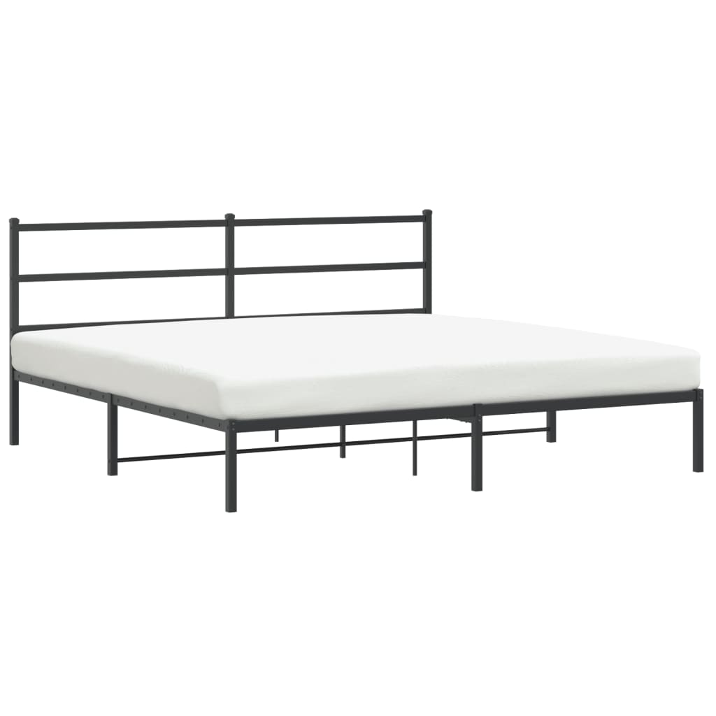 Estrutura de cama em metal com cabeceira 180x200 cm preto