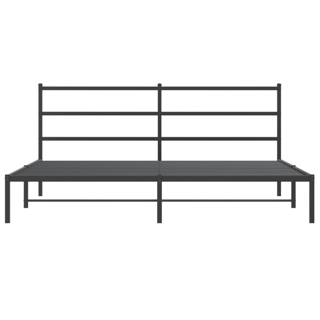 Estrutura de cama em metal com cabeceira 180x200 cm preto