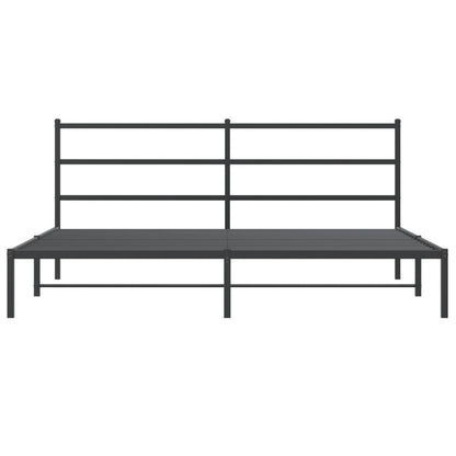 Estrutura de cama em metal com cabeceira 180x200 cm preto