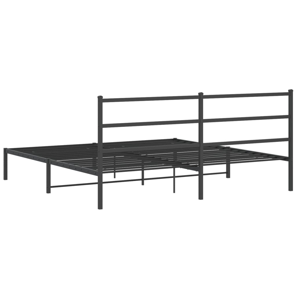 Estrutura de cama em metal com cabeceira 180x200 cm preto