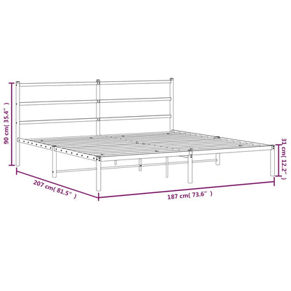 Estrutura de cama em metal com cabeceira 180x200 cm preto