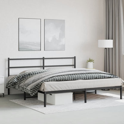 Estrutura de cama com cabeceira 183x213 cm metal preto