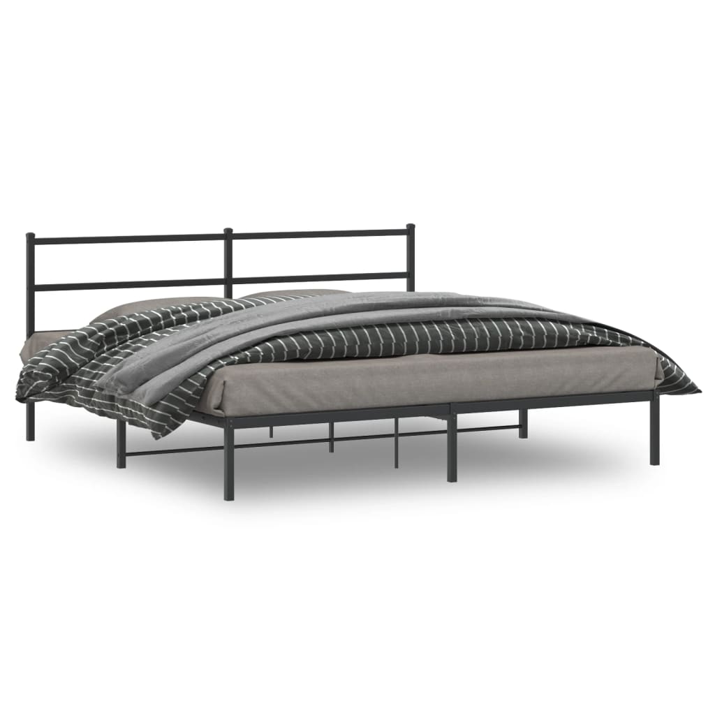 Estrutura de cama com cabeceira 183x213 cm metal preto