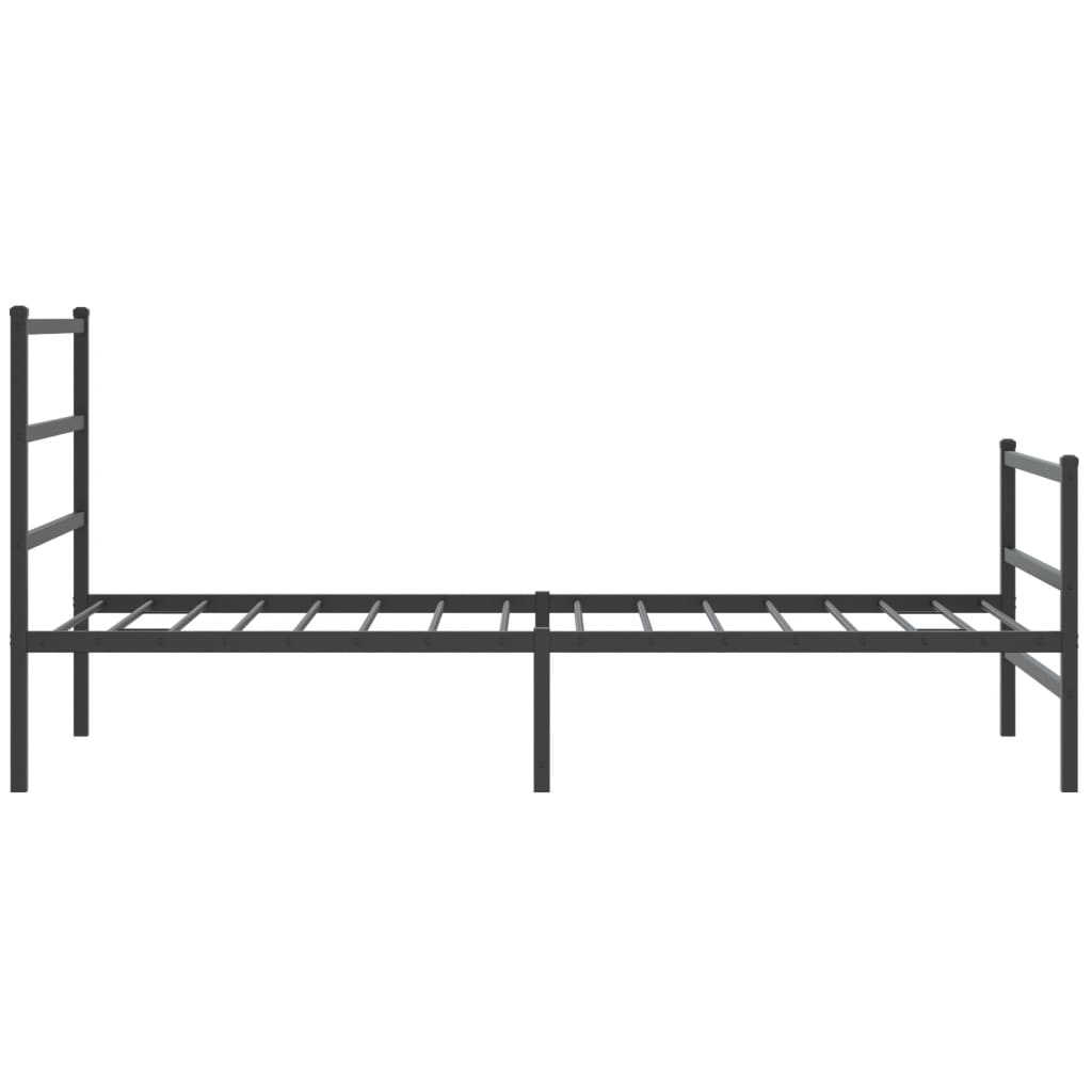 Estrutura de cama com cabeceira e pés 107x203 cm metal preto