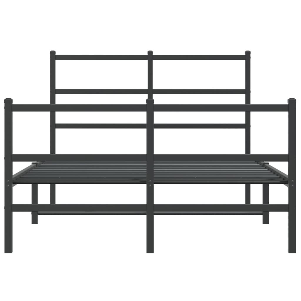 Estrutura de cama com cabeceira e pés 120x190 cm metal preto