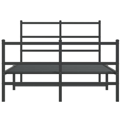 Estrutura de cama com cabeceira e pés 120x190 cm metal preto