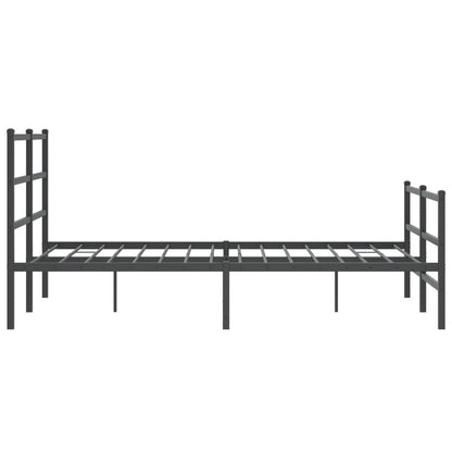 Estrutura de cama com cabeceira e pés 135x190 cm metal preto