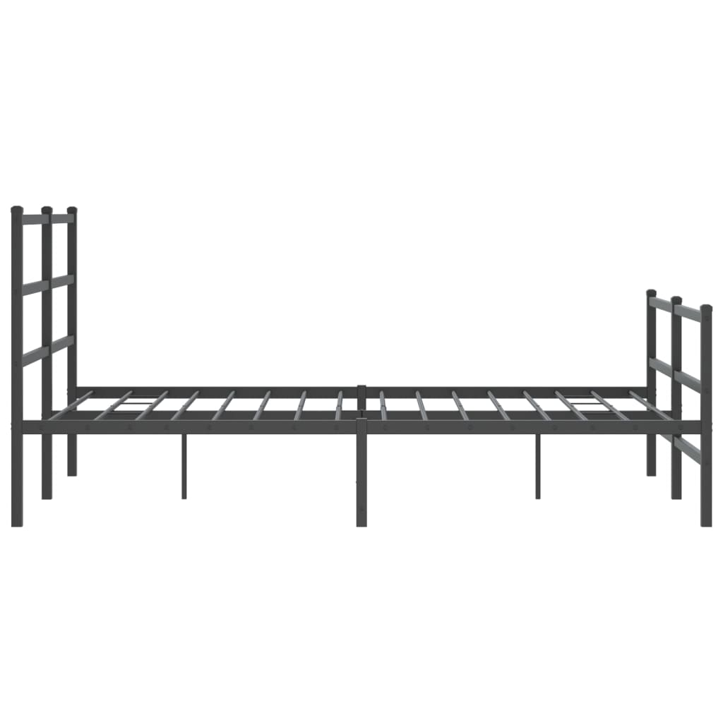 Estrutura de cama com cabeceira e pés 140x190 cm metal preto