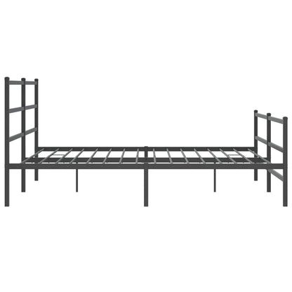 Estrutura de cama com cabeceira e pés 180x200 cm metal preto