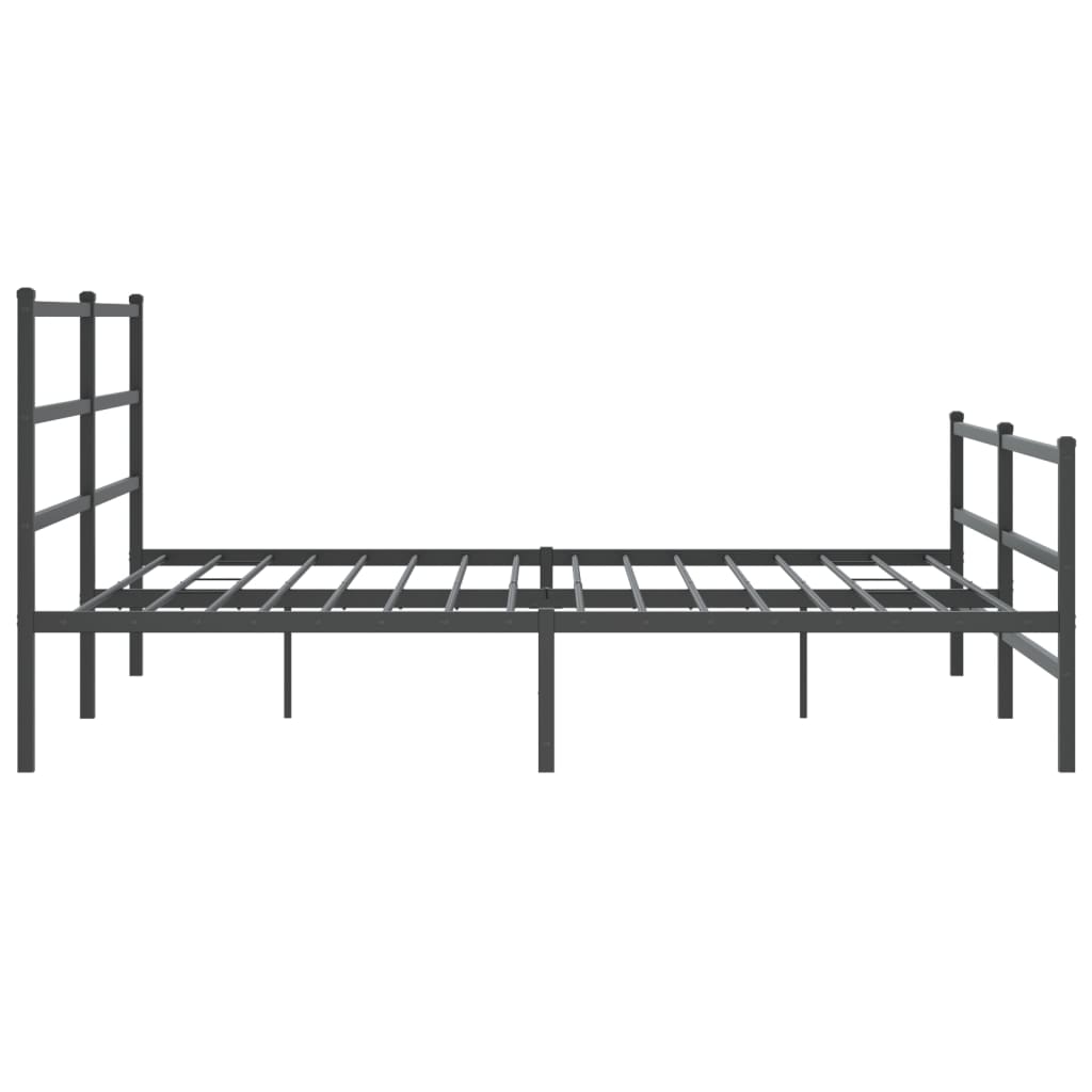 Estrutura de cama com cabeceira e pés 183x213 cm metal preto