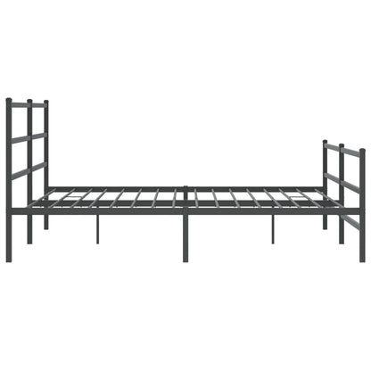 Estrutura de cama com cabeceira e pés 193x203 cm metal preto