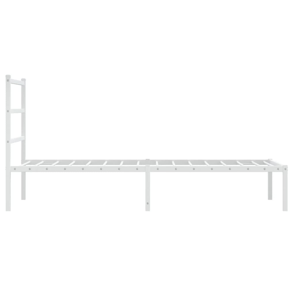 Estrutura de cama com cabeceira 90x190 cm metal branco