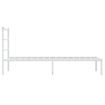 Estrutura de cama com cabeceira 90x190 cm metal branco