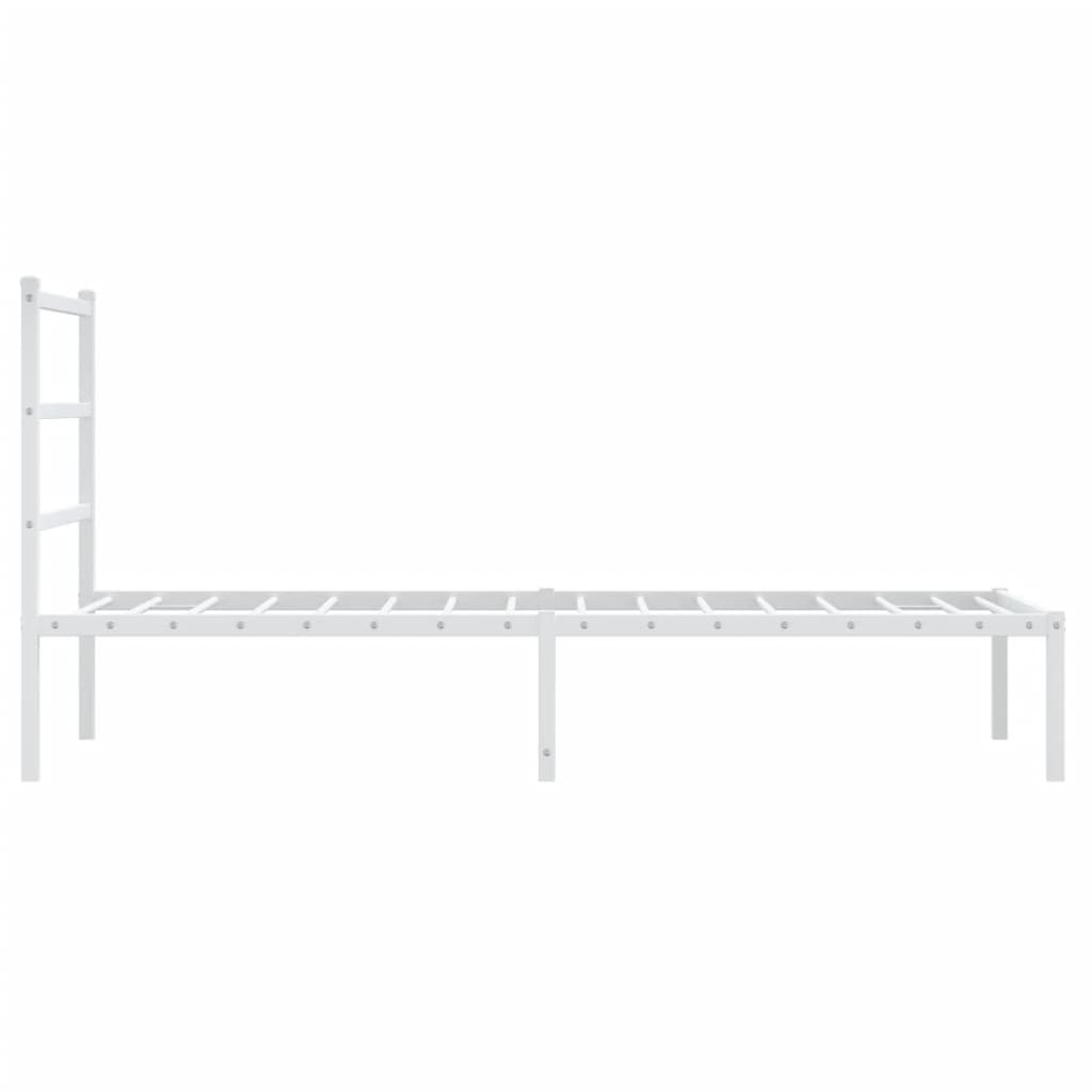 Estrutura de cama com cabeceira 90x200 cm metal branco