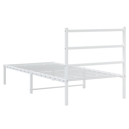 Estrutura de cama com cabeceira 90x200 cm metal branco