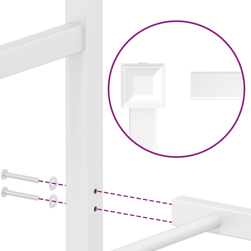 Estrutura de cama com cabeceira 90x200 cm metal branco