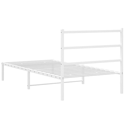 Estrutura de cama com cabeceira 100x190 cm metal branco