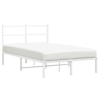 Estrutura de cama com cabeceira 120x200 cm metal branco