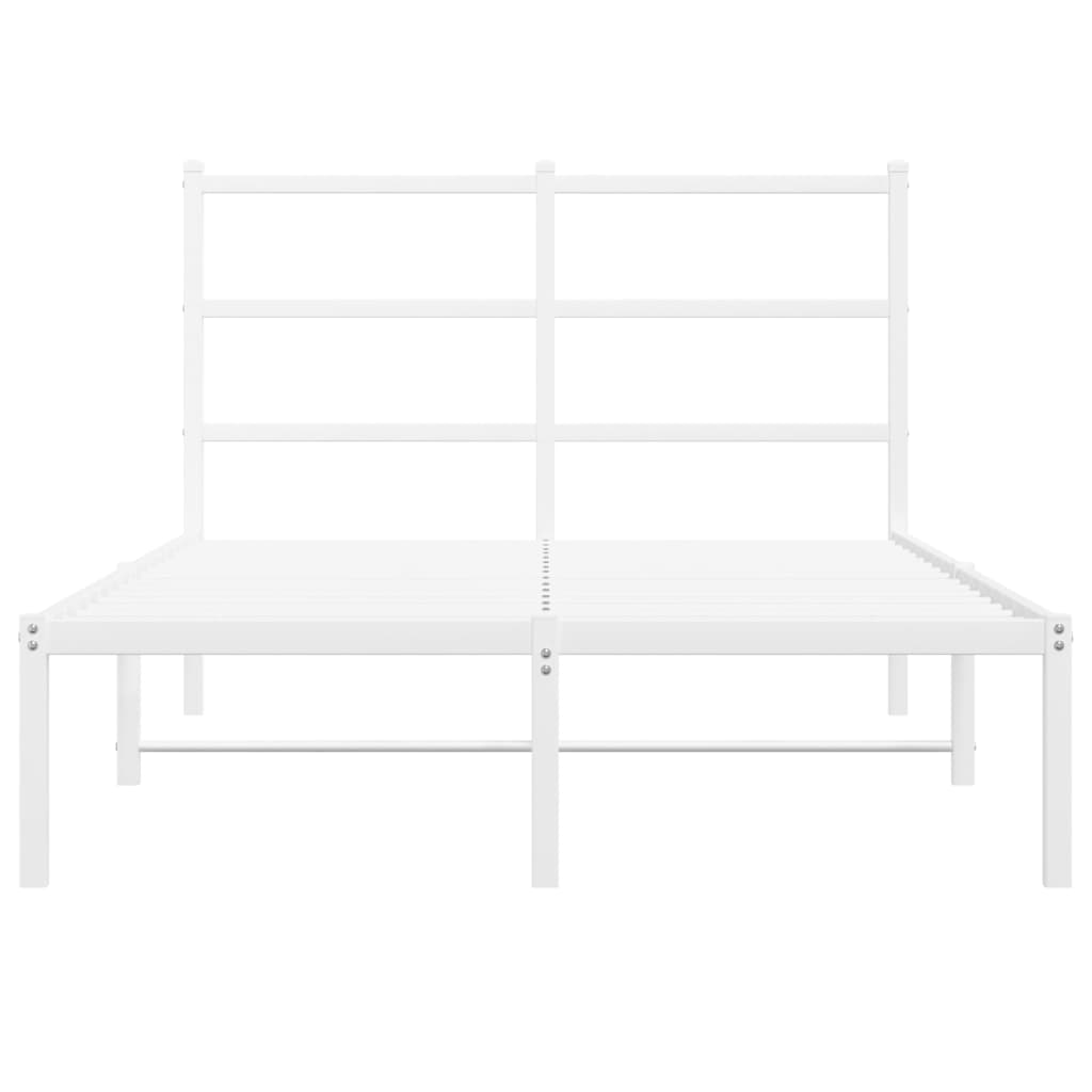 Estrutura de cama com cabeceira 120x200 cm metal branco