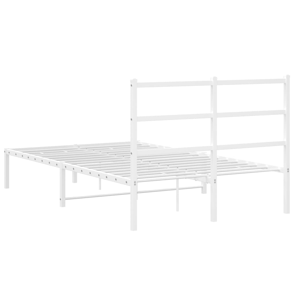 Estrutura de cama com cabeceira 120x200 cm metal branco