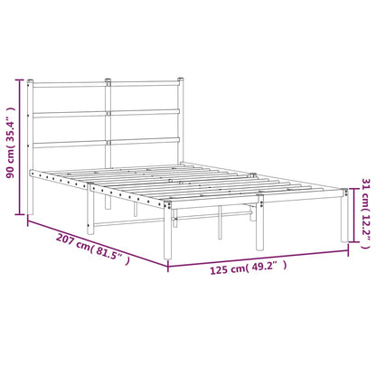 Estrutura de cama com cabeceira 120x200 cm metal branco