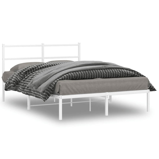 Estrutura de cama com cabeceira 140x190 cm metal branco