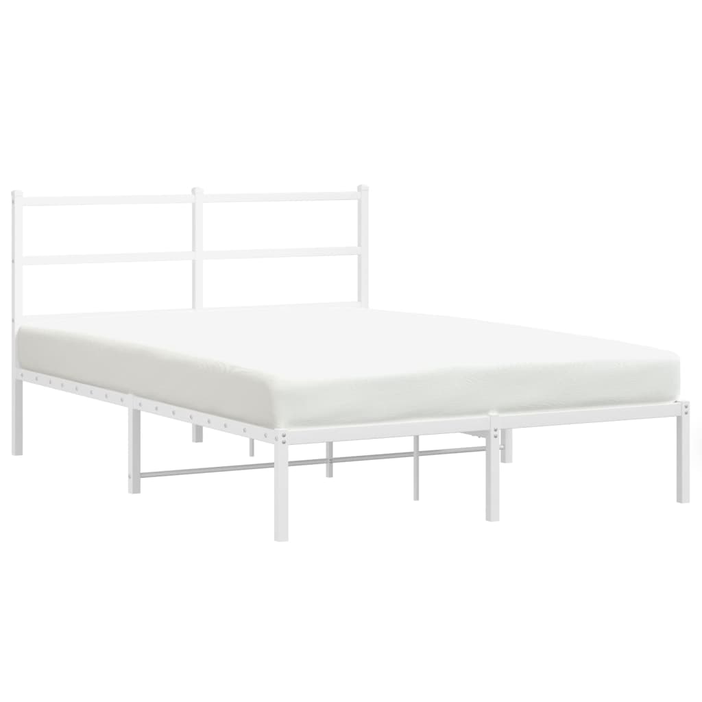 Estrutura de cama com cabeceira 140x200 cm metal branco