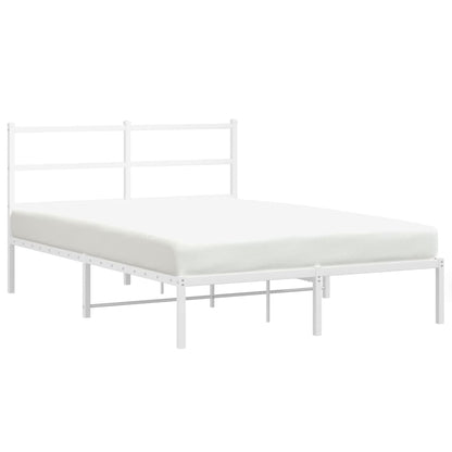 Estrutura de cama com cabeceira 140x200 cm metal branco