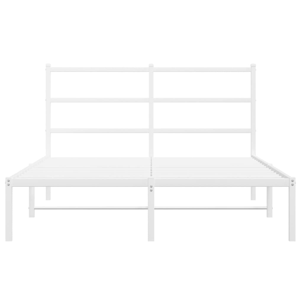 Estrutura de cama com cabeceira 140x200 cm metal branco