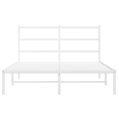 Estrutura de cama com cabeceira 140x200 cm metal branco