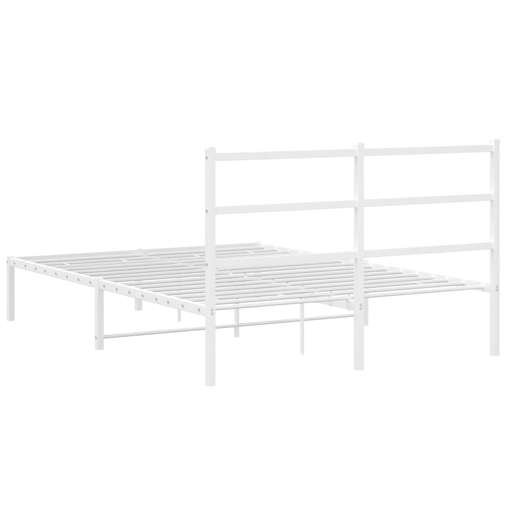 Estrutura de cama com cabeceira 140x200 cm metal branco