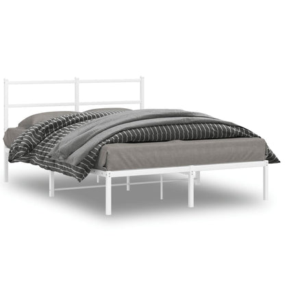 Estrutura de cama com cabeceira 140x200 cm metal branco