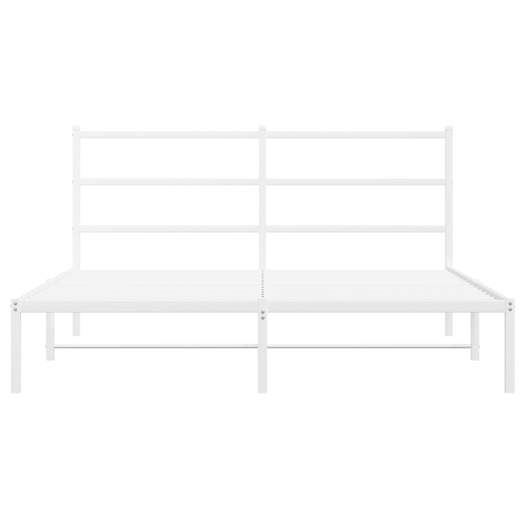 Estrutura de cama com cabeceira 150x200 cm metal branco