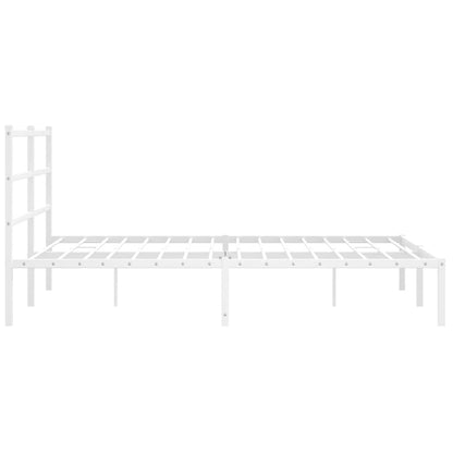 Estrutura de cama com cabeceira 150x200 cm metal branco