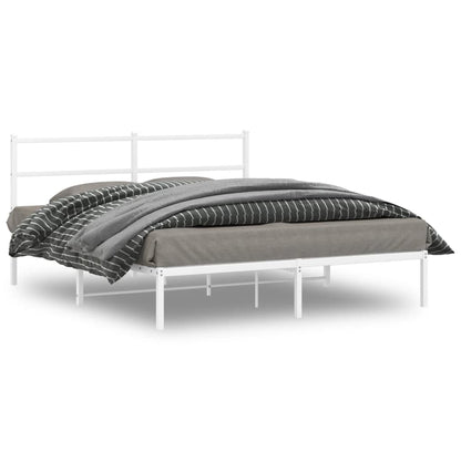 Estrutura de cama com cabeceira 150x200 cm metal branco