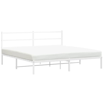 Estrutura de cama com cabeceira 180x200 cm metal branco