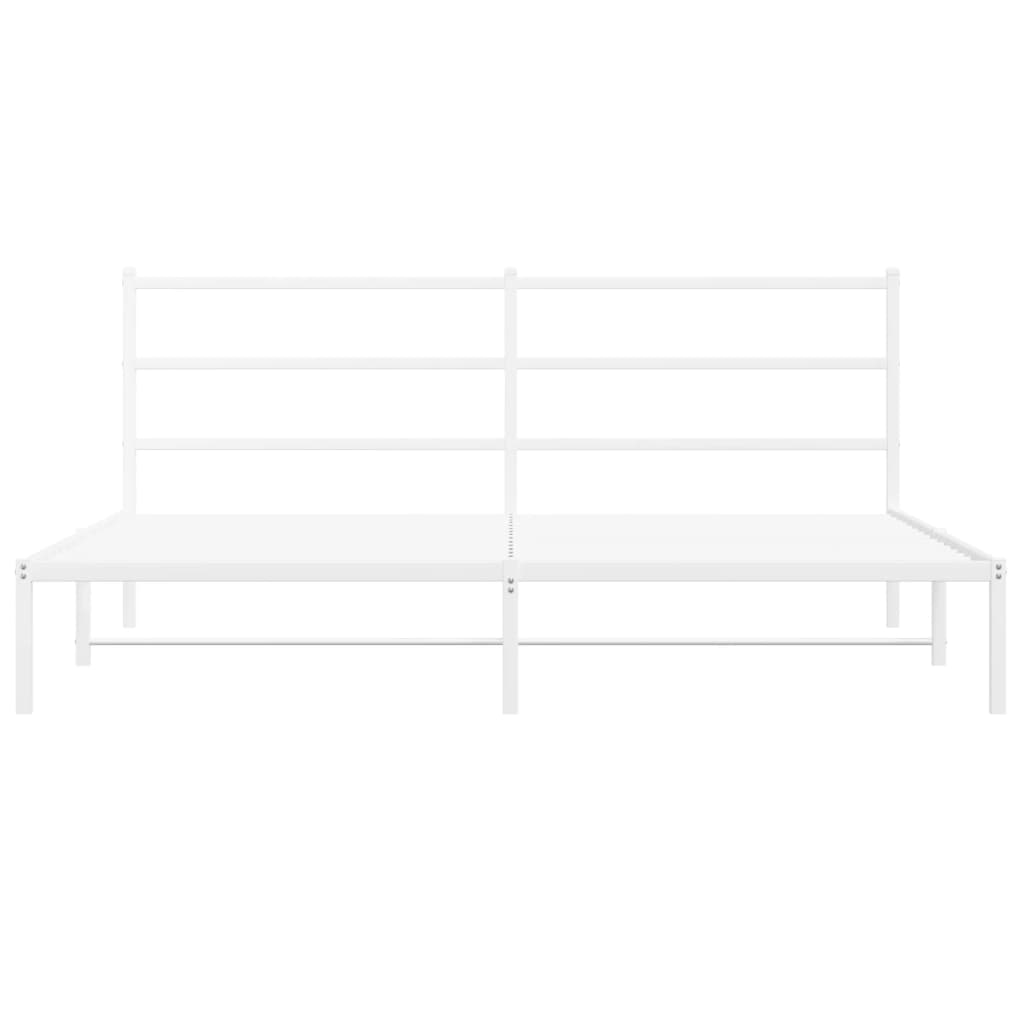 Estrutura de cama com cabeceira 180x200 cm metal branco