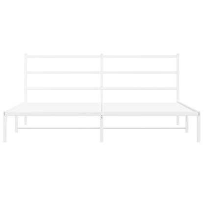 Estrutura de cama com cabeceira 180x200 cm metal branco