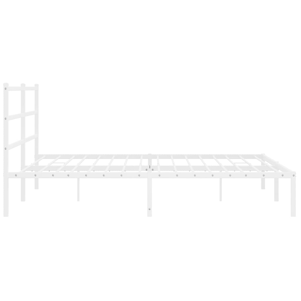 Estrutura de cama com cabeceira 180x200 cm metal branco