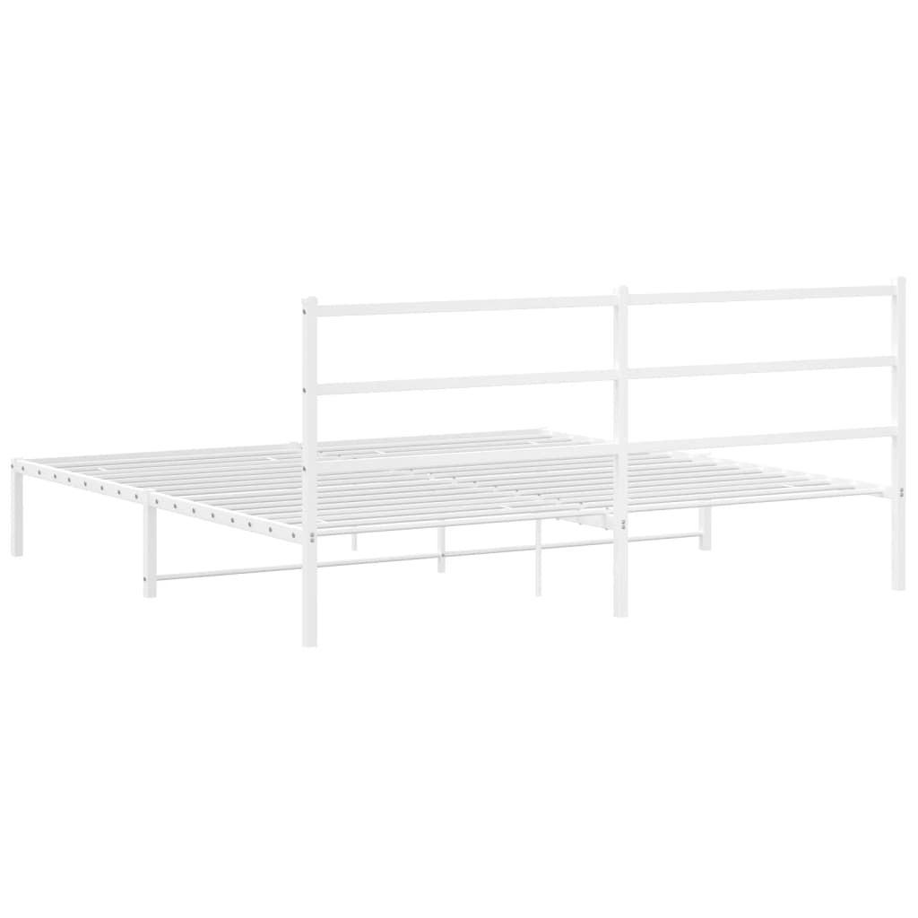 Estrutura de cama com cabeceira 180x200 cm metal branco