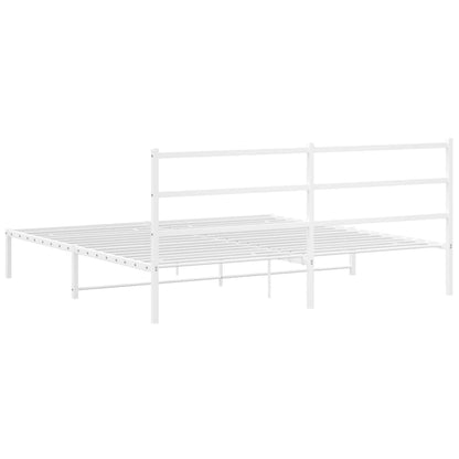 Estrutura de cama com cabeceira 180x200 cm metal branco