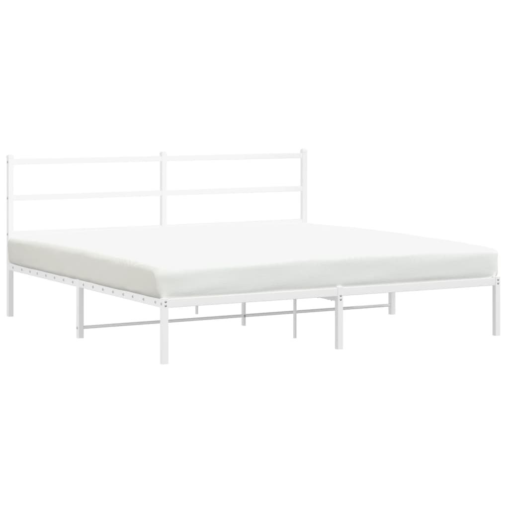 Estrutura de cama com cabeceira 183x213 cm metal branco