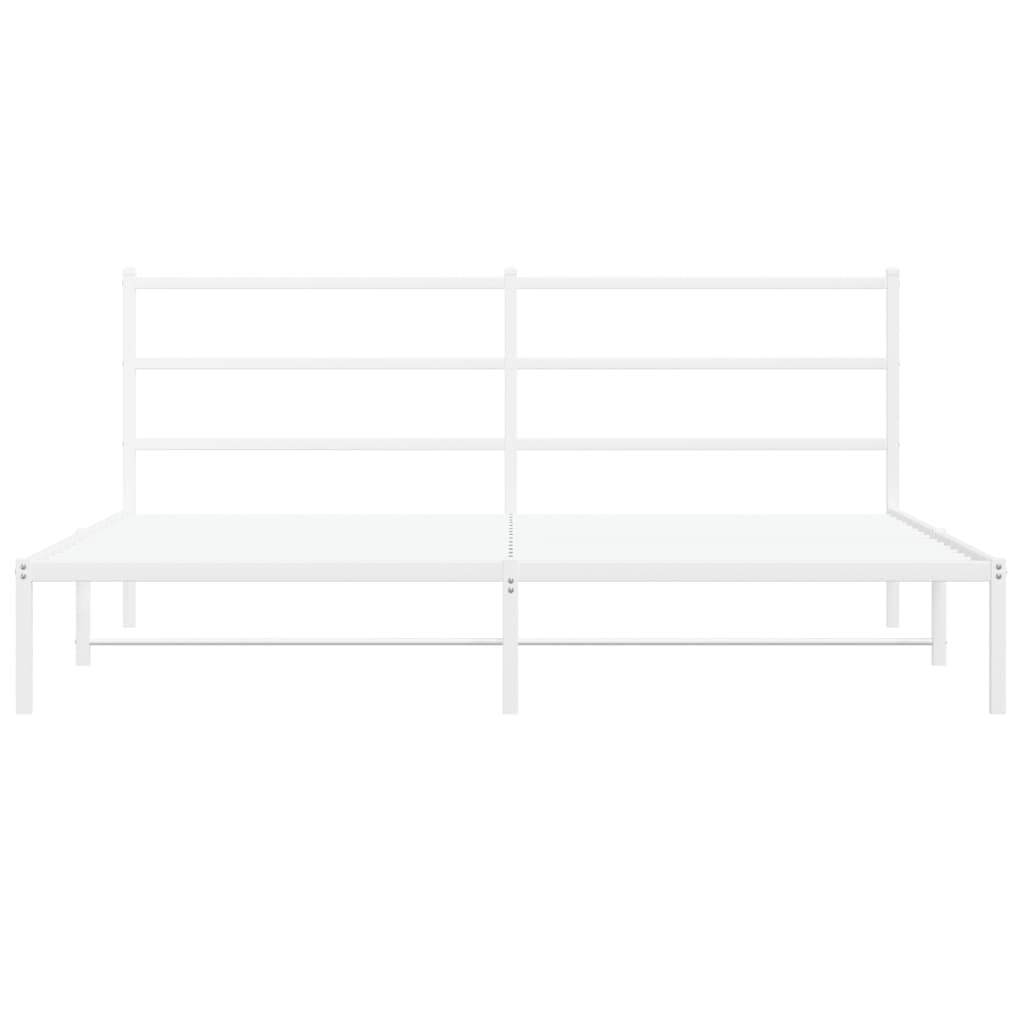 Estrutura de cama com cabeceira 183x213 cm metal branco