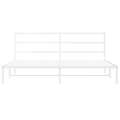 Estrutura de cama com cabeceira 183x213 cm metal branco