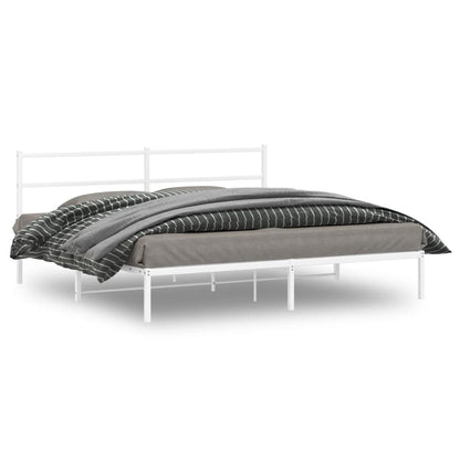 Estrutura de cama com cabeceira 183x213 cm metal branco