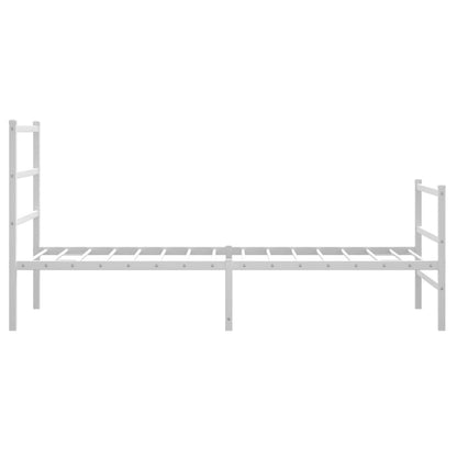 Estrutura de cama com cabeceira e pés 90x190 cm metal branco