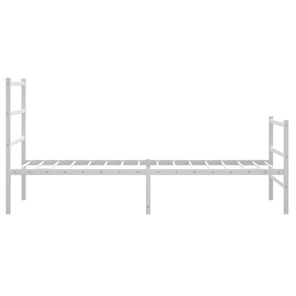 Estrutura de cama com cabeceira e pés 90x200 cm metal branco