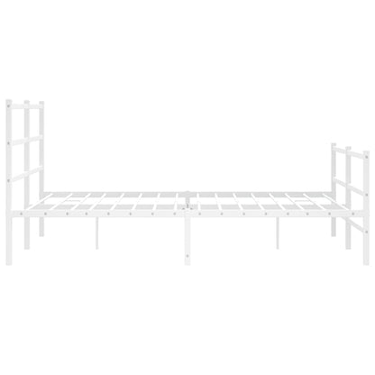 Estrutura de cama com cabeceira e pés 150x200 cm metal branco