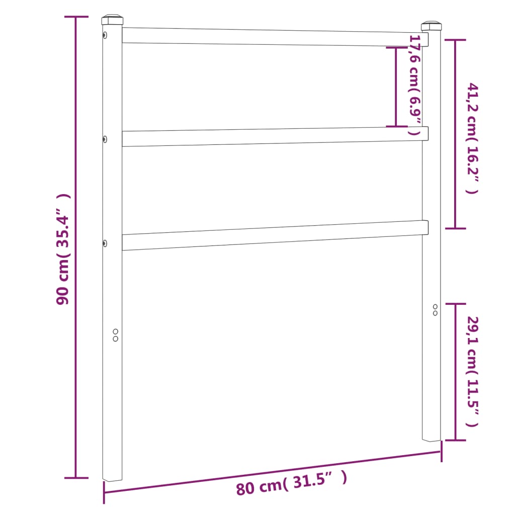 Cabeceira de cama 75 cm metal branco