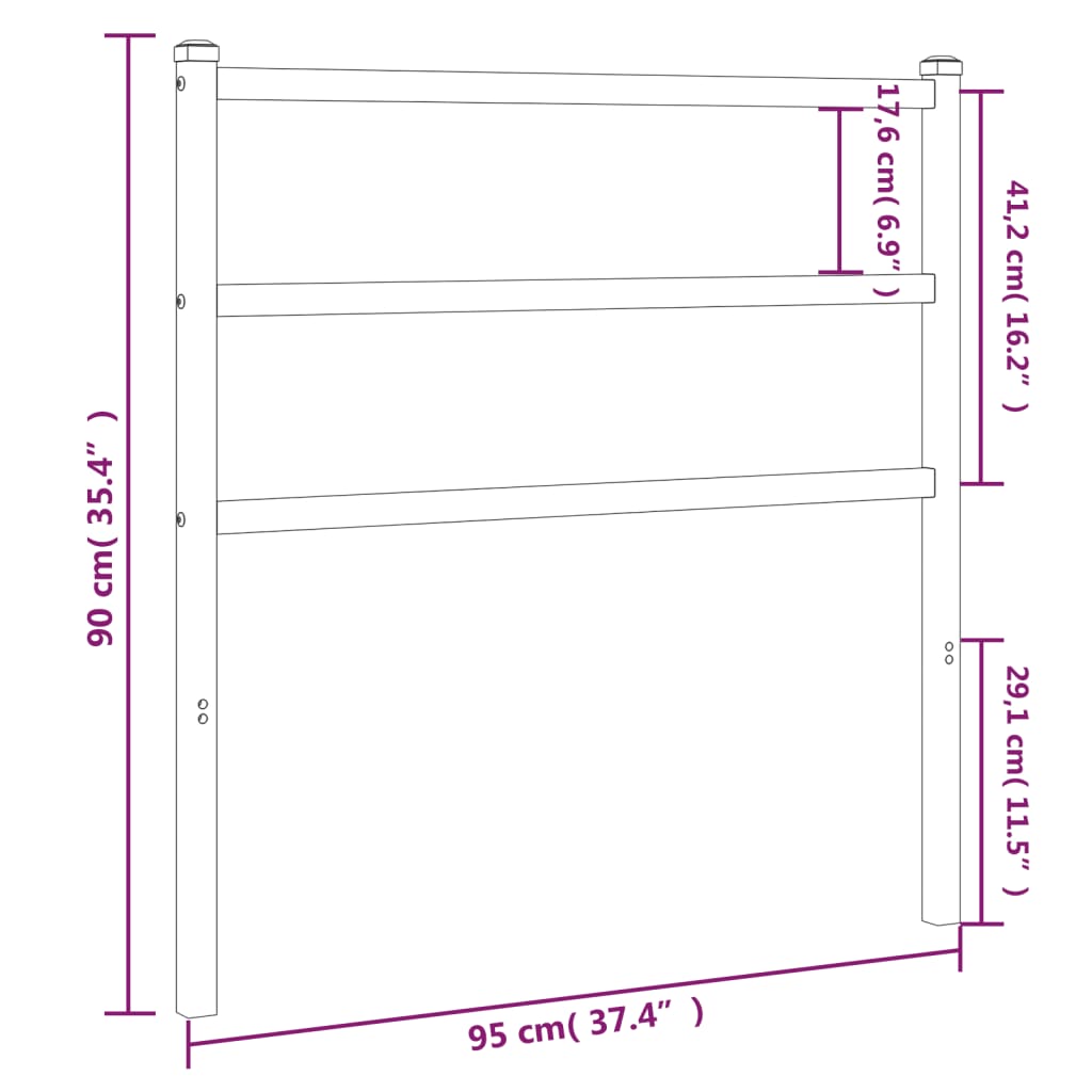 Cabeceira de cama 90 cm metal branco